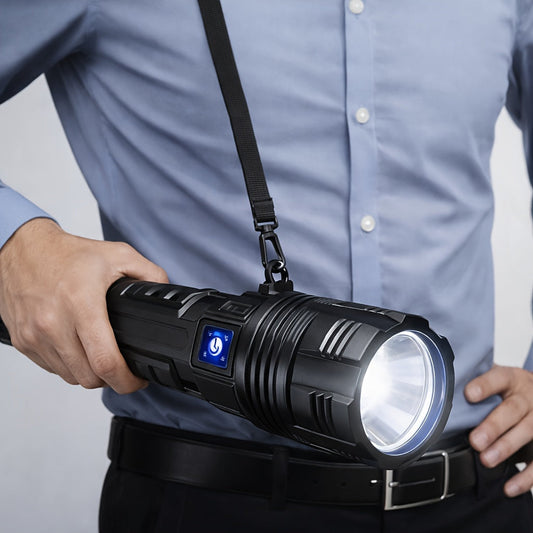 Flashlight Rechargeable Zoom Torch with Five Gallery-Shown Modes, 30W LED and USB Power Output