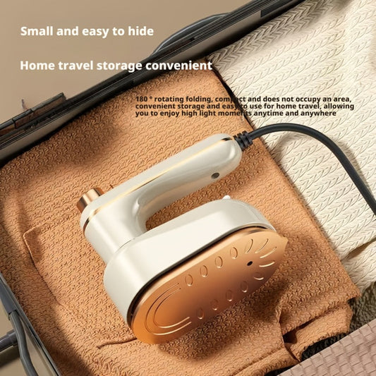 Mini Portable Folding Travel Iron – Compact Handheld Steam Iron for Travel, Dorm, Apartment & Home Office – Lightweight Wrinkle Remover for Clothes, Shirts & Fabrics (White, Model YD-03)
