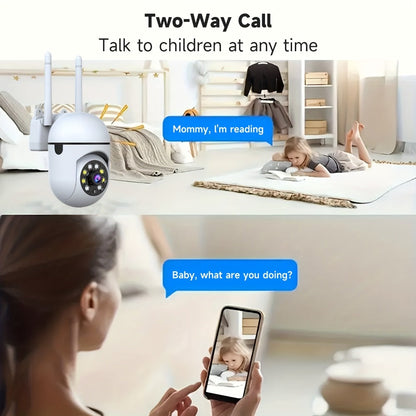 Indoor Security Camera 2-Pack with 355° Pan-Tilt, Night Vision, Two-Way Audio and Connection Options