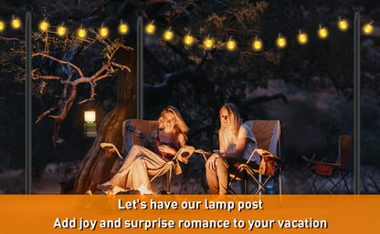 Four-Pack 11.1-Foot Outdoor String Light Poles with Forked Metal Bases for Patios and Events