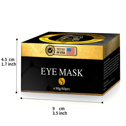 60-Piece Gold-Tone Under-Eye Patch Box with Individual Packs and Collagen and Hyaluronic Acid Wording