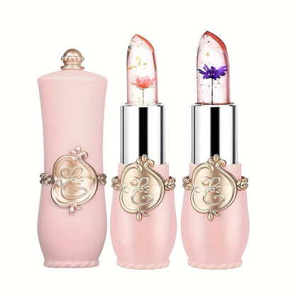 Flower Jelly Lipstick 12 Pack Color Changing pH Reactive Moisturizing Tinted Lip Balm Set Long-Lasting Personalized Shade Lip Care for Women Girls Daily Use