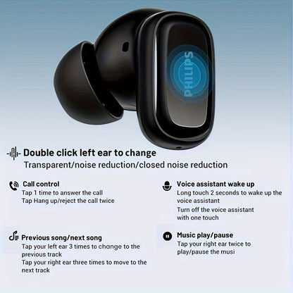 True Wireless Earbuds Philips TAT2569 In-Ear Set with Active Noise Reduction, Touch Controls and Three Color Options