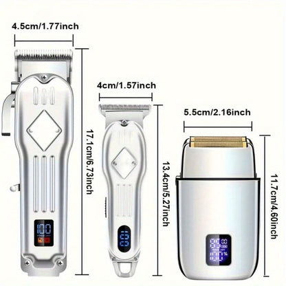 Hair Clipper Kit for Men Cordless USB Rechargeable LCD Screen Beard Trimmer Hair Cutting Set Professional Home Salon Grooming Kit Father's Day Gift