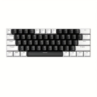 Hot-Swap 61-Key 60% RGB Mechanical Gaming Keyboard, Hot Swappable Red Blue Switch Compact Wired Keyboard with RGB Backlight, Portable Mini Keyboard for Windows PC Laptop Mac Gamers Typists