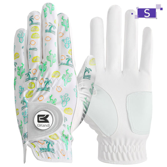 Men's Golf Glove Left Hand with Ball Marker - Breathable All Weather Grip, Hook & Loop Closure, Sizes S M ML L XL, USA Flag, Blue & White, Stylish Polyester Golf Gloves for Men Golfers, Confident Swing Every Round