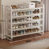 White 5-layer shoe rack, can hold 18 pairs of shoes