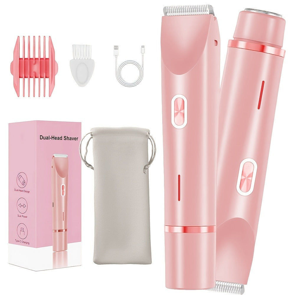 Slim Two-Ended Electric Body Trimmer with Comb Attachments in Blue, Pink or Purple Options
