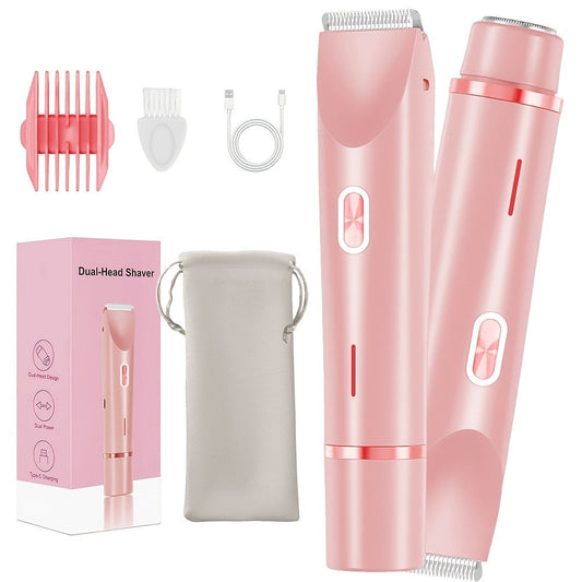 Electric Shaver for Women 2-in-1 Bikini Trimmer Portable USB Rechargeable Painless Wet Dry Lady Shaver with Precision Combs for Face Arms Legs Underarms Bikini Line