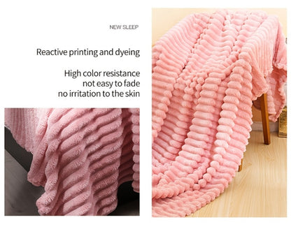 500gsm Heavy Plush Blanket – Ultra Thick Soft Warm Fluffy Blanket for Bed, Sofa & Travel, Baby to Double Size, 5 Colors