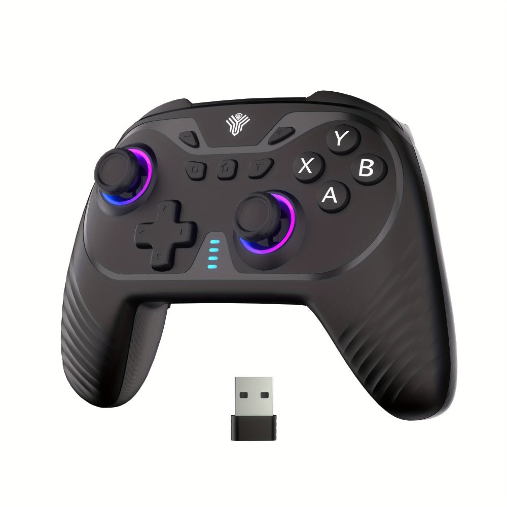 2.4G Wireless PC Controller with Hall Effect Joystick & Trigger, RGB Lighting & Vibration – Compatible with Windows PC, Android, Nintendo Switch & Steam, Anti-Drift Gamepad Not Compatible with Xbox