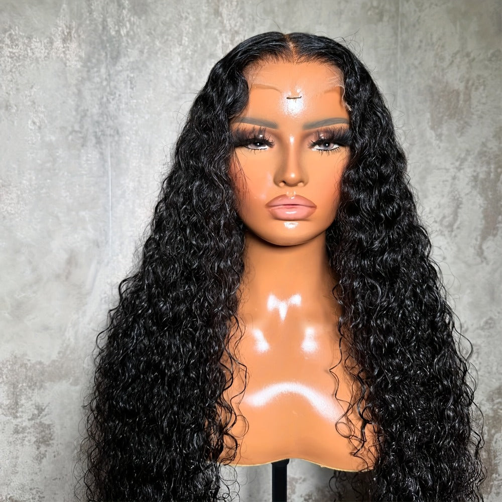 Lace Front Wig 28in Deep Curly Synthetic Style with 13x4 Lace, 180% Density and Black or Hot Pink Color