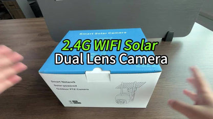 Solar Security Camera Outdoor Wireless 8MP with 8X Digital Zoom, Spotlight Siren, Color Night Vision, PIR Motion Detection & 2-Way Audio – Battery Powered 2.4GHz WiFi CCTV Surveillance Camera