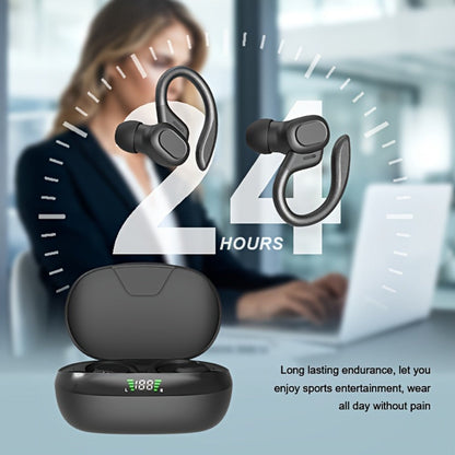 Wireless Earbuds Bluetooth 5.4 Open-Ear Sport Hooks with 24-Hour Playtime and LED Case for Running