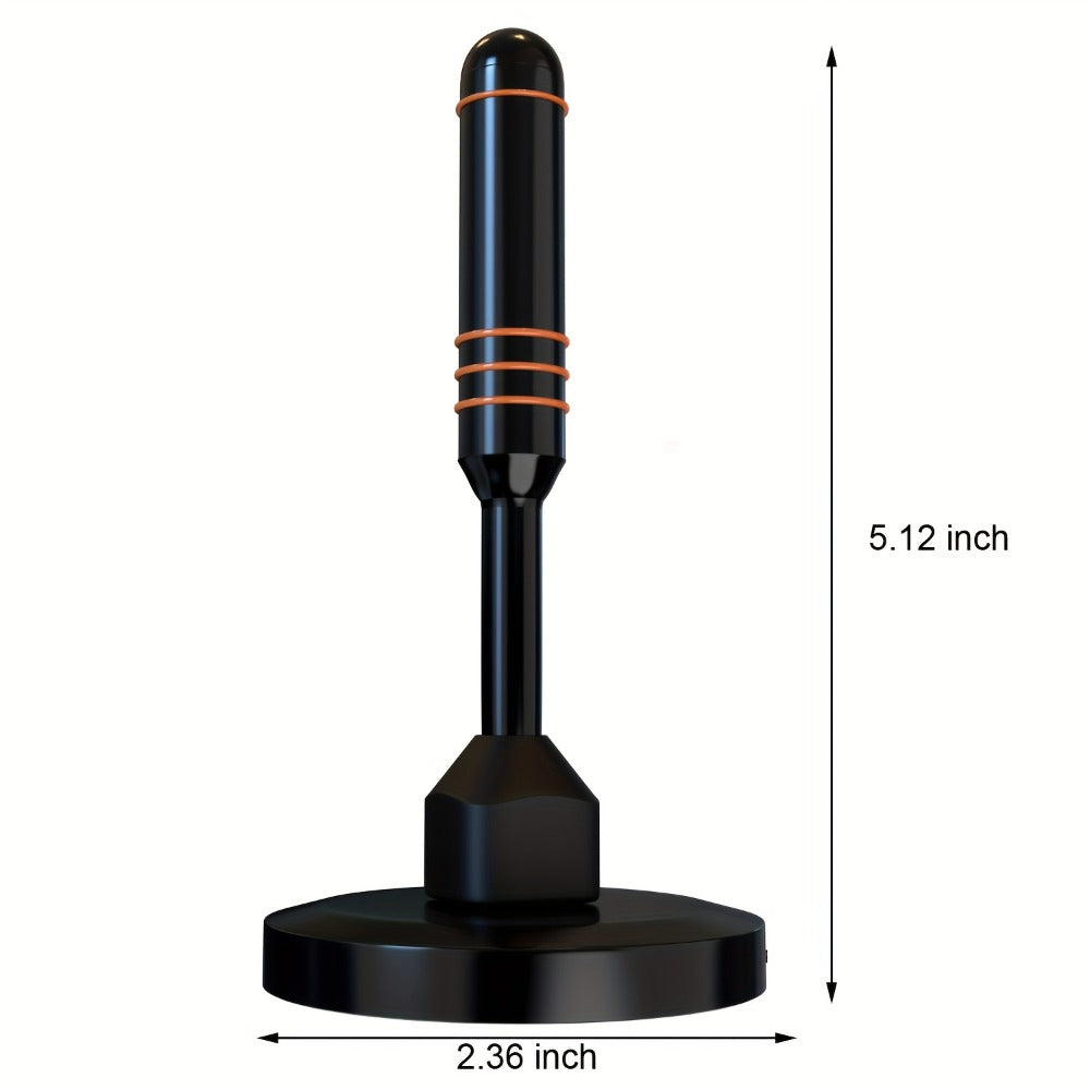 TV Antenna with 5.12-Inch Vertical Receiver, Separate Signal Amplifier, Coaxial Lead and Round Base