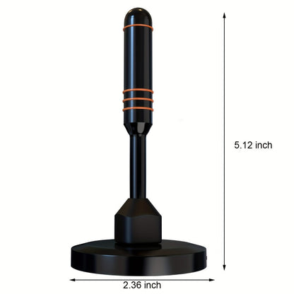 TV Antenna with 5.12-Inch Vertical Receiver, Separate Signal Amplifier, Coaxial Lead and Round Base