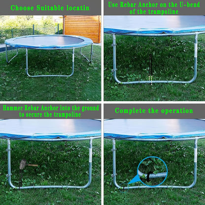 U-Shaped Trampoline Ground Anchor Stakes with 10-Inch Pictured Length and 12- or 24-Piece Checkout Options