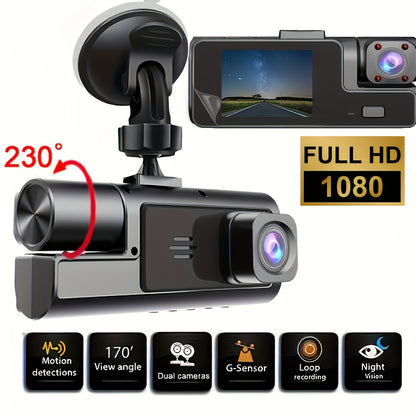 1080P-Labeled Dash Camera with Dual- or Triple-Lens Options, WiFi and 16GB, 32GB or No-Card Bundles