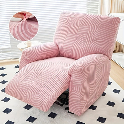 Recliner Slipcover, Four-Piece Elastic Jacquard Single-Seat Chair Cover in Six Color Options