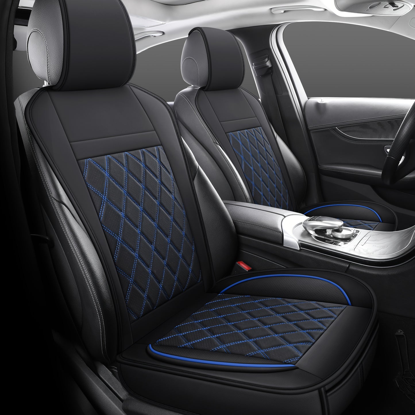 Car Seat Covers Front Pair with Full-Surround High-Back Design and Fifteen Color or Pattern Options