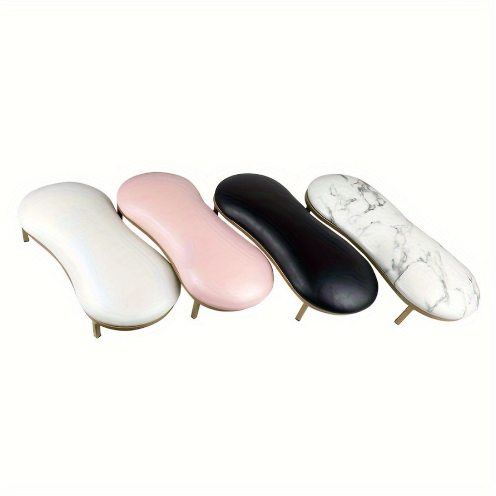 Curved Nail Salon Armrest with Golden-Color Base and Black, White or Pink Protected Checkout Options
