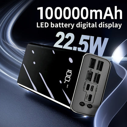 100000mAh Portable Power Bank with Flashlight LED Display Bidirectional Fast Charging Multi-Device USB Charger for Camping Outdoor Emergency – High Capacity Battery Pack Holiday Gift