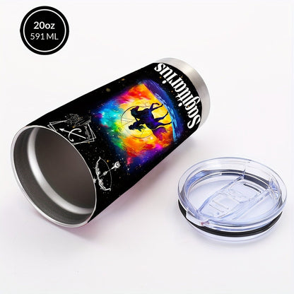 Zodiac Sign Insulated Tumbler 20oz Stainless Steel Travel Cup with Lid & Straw Hot Cold Drinks Horoscope Coffee Mug Gift for Men Women Birthday Christmas