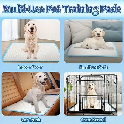 Disposable Pet Training Pads in 34 x 28 or 23.62-Inch Sizes with Four Pack Count Options Available
