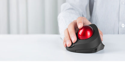 Wireless Ergonomic Trackball Mouse, Rechargeable Bluetooth & 2.4G, 44mm Index Finger Rollerball, 5 DPI Levels, 60-Day Battery, Compatible with PC, Laptop, Mac – Green/Black