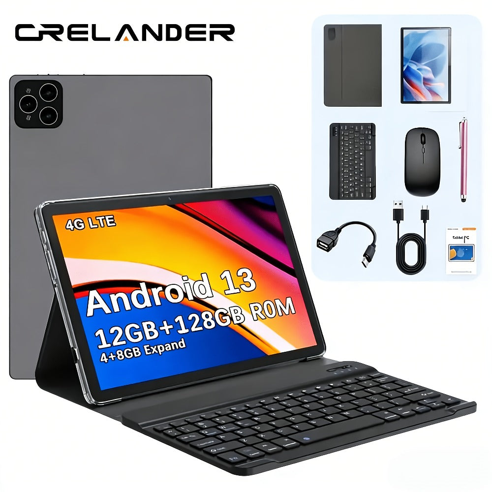 Android Tablet CRELANDER 4G LTE with GPS, 12GB Advertised Memory and 128GB Internal Storage Options