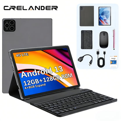 Android Tablet CRELANDER 4G LTE with GPS, 12GB Advertised Memory and 128GB Internal Storage Options