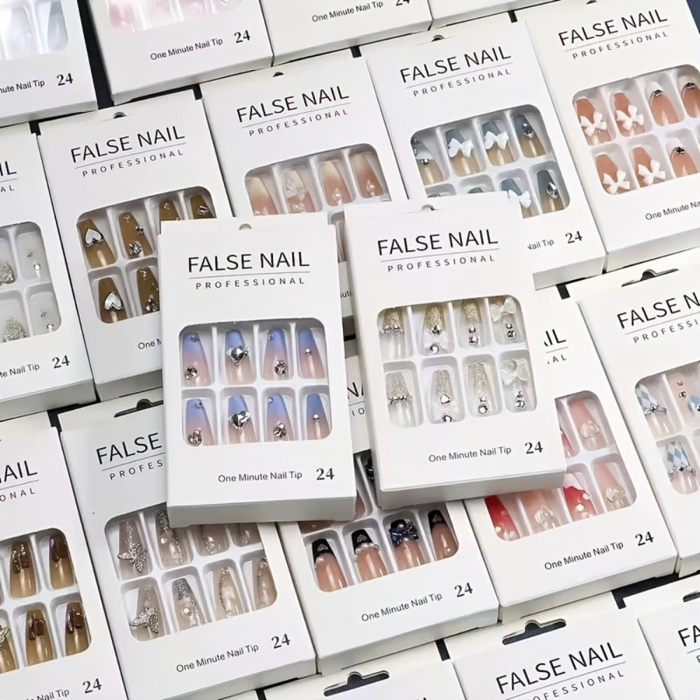 Assorted Press On Nails 576 Pieces Mega Set – Square Almond Oval Ballerina Shapes Short Medium Long Lengths Glossy Removable Fake Nails for Women Girls Mix & Match Nail Designs
