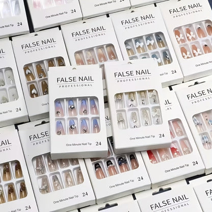 Assorted Press On Nails 576 Pieces Mega Set – Square Almond Oval Ballerina Shapes Short Medium Long Lengths Glossy Removable Fake Nails for Women Girls Mix & Match Nail Designs