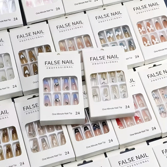 Assorted Press On Nails 576 Pieces Mega Set – Square Almond Oval Ballerina Shapes Short Medium Long Lengths Glossy Removable Fake Nails for Women Girls Mix & Match Nail Designs