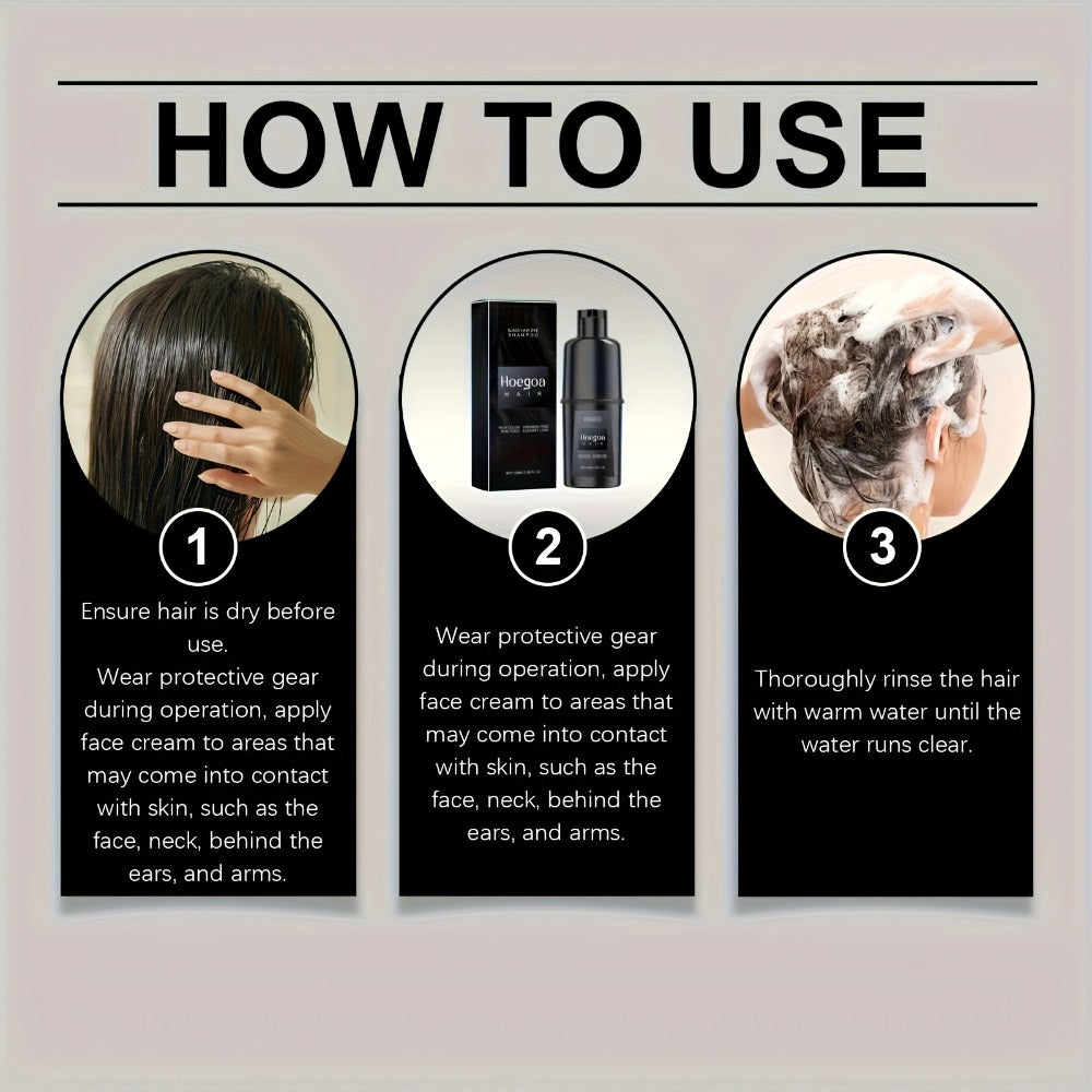 Hair Color Shampoo, Hoegoa Hair 3-in-1 100ml Color Foam with Purple, Black, Red or Brown Options