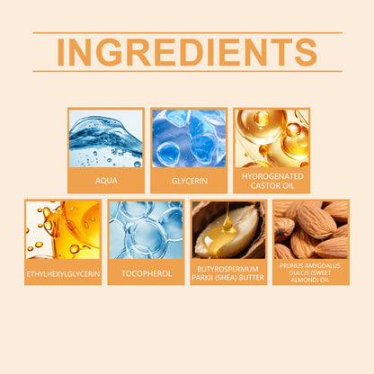 Shea Butter Body Oil, Two-Piece Set of 100ml Flip-Top Bottles with Coordinated Orange Labels