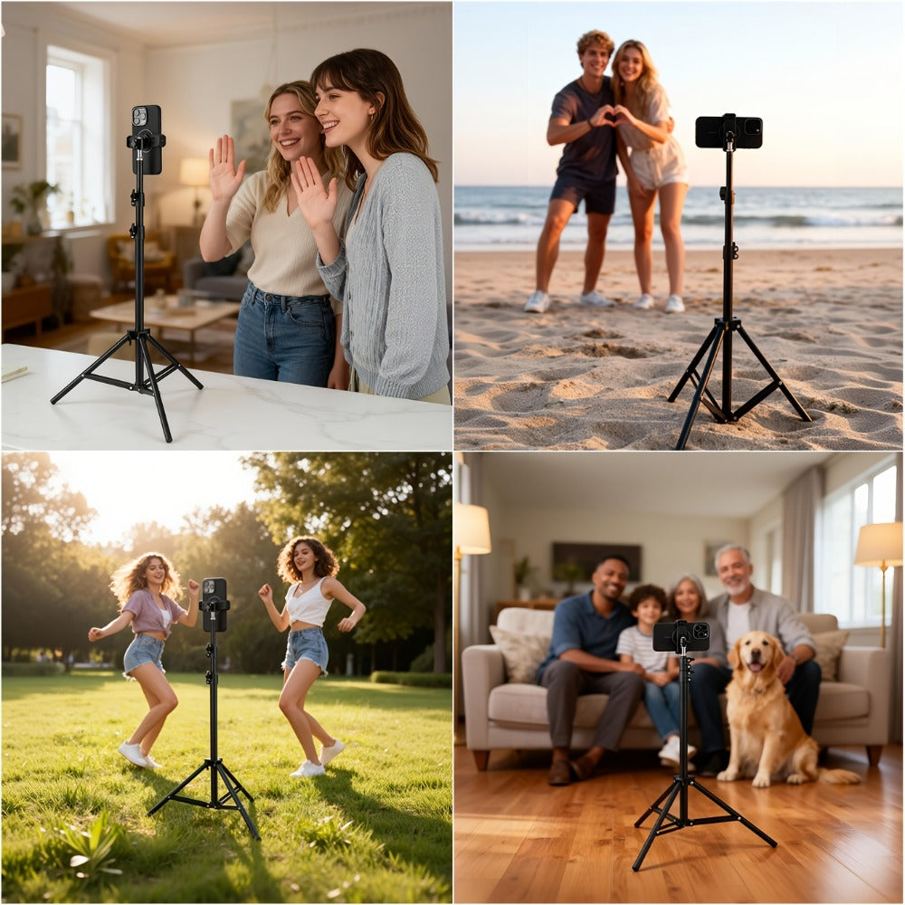 Adjustable Photography Light Stand Foldable Floor Tripod, Portable Collapsible Studio Stand for Camera