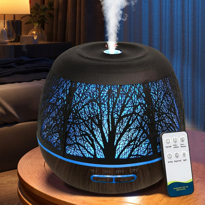 Essential Oil Diffuser 400ml Large Capacity Metal Aromatherapy Diffuser with Remote Control 7 Color LED Light Humidifier for Bedroom Home Decor Gift Owl Skull Dragonfly Design