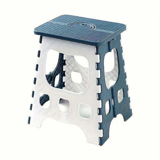 Portable Camping Stool Lightweight PP Polypropylene Oval Folding Stool for Indoor Outdoor Camping Hiking Fishing Travel Dark Blue
