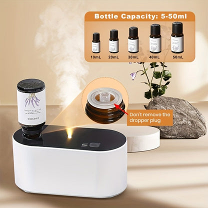Waterless Essential Oil Diffuser – Smart Aroma Diffuser with 3 Modes, Auto Cycle Atomizer & Colorful LED Lights for Home Office Car Yoga, Mini Portable Scent Diffuser (Oils Not Included)