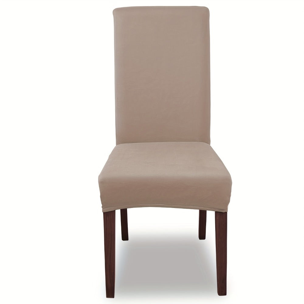 Chair Cover Set of 4 or 6 Stretch Milk-Fiber Dining Slipcovers in Eight Available Color Choices