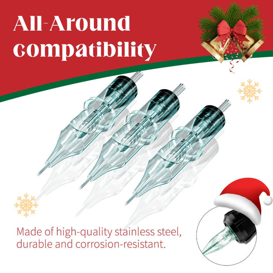 Disposable Tattoo Cartridge Needles Mixed Set #10 #12 Bugpin & Standard Round Liner Curved Magnum 03 05 07 09 11 for Beginners & Artists 20/50pcs