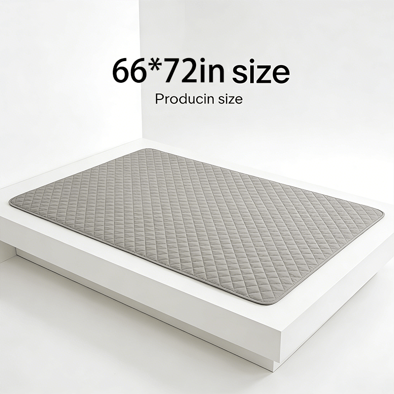 Gray Flat Mattress Protector Pad in Twin, Full, Queen or King Dimension-Labeled Checkout Options