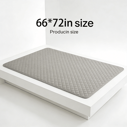 Gray Flat Mattress Protector Pad in Twin, Full, Queen or King Dimension-Labeled Checkout Options