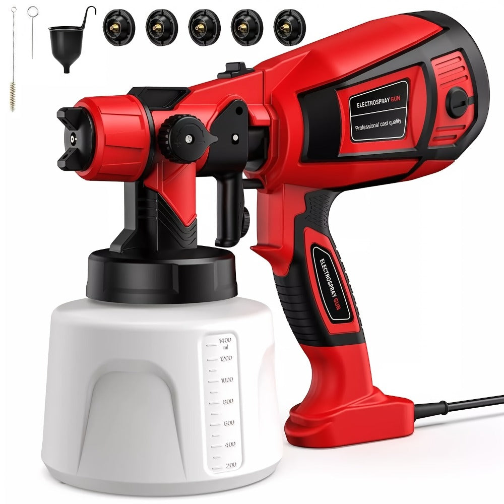 HVLP Paint Sprayer Electric Spray Gun with 3 Spray Patterns & 27oz Container – Cordless Airless Sprayer for House Painting, Furniture, Cabinets, Fence, Walls, Doors, Car DIY Projects