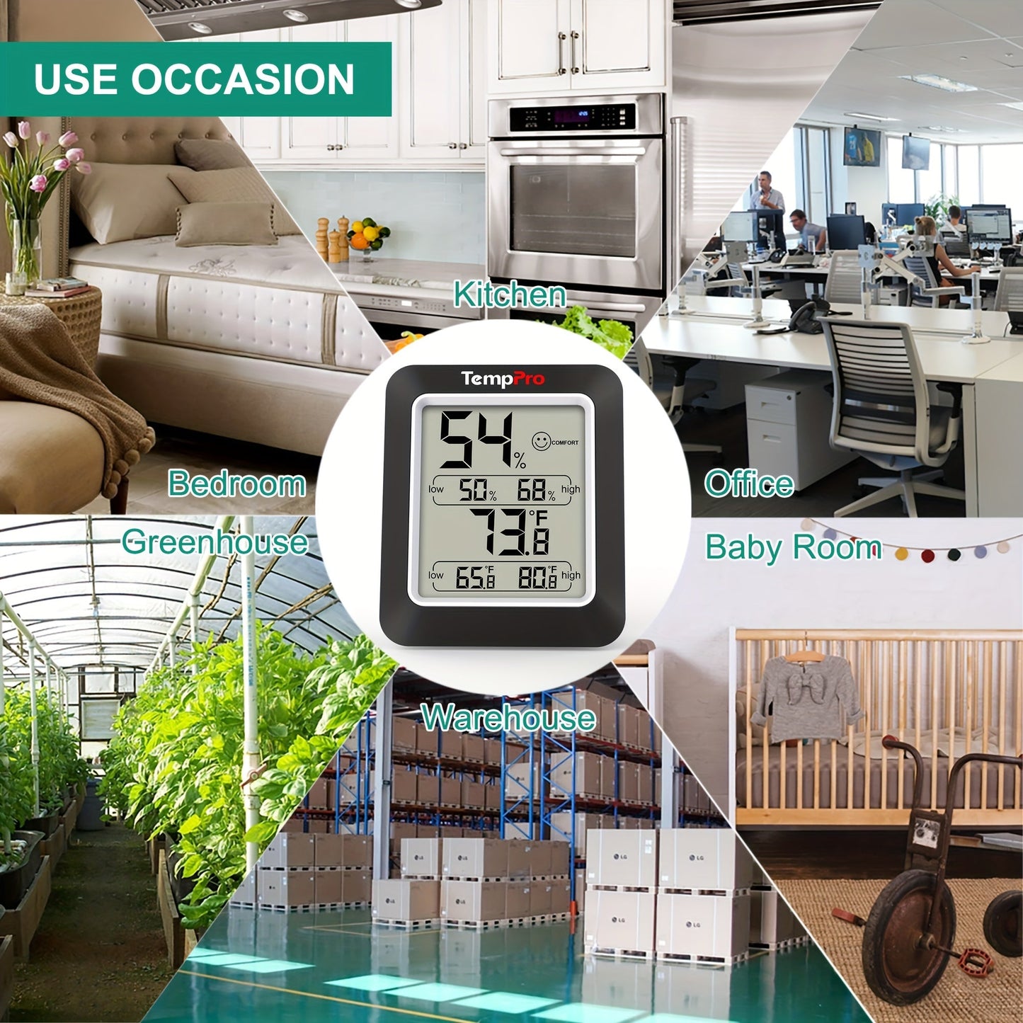 Two-Pack Indoor Digital Thermometer and Hygrometer with Temperature, Humidity and Comfort Indicator
