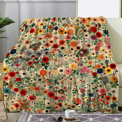 Vintage Floral Flannel Throw Blanket in the Exact 27.55 x 39.37-Inch Checkout Configuration