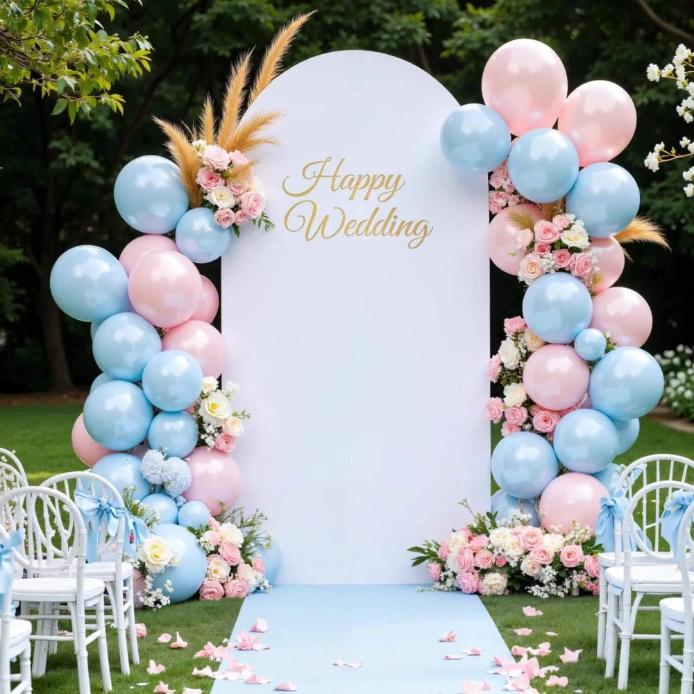 Six-Foot Fitted Arch Photography Backdrop Cover in Navy Blue or Royal Blue for Compatible Frames