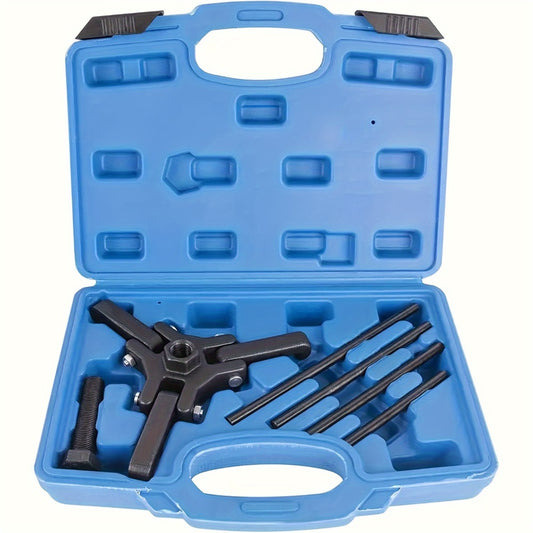 Harmonic Balancer Puller Kit 6pcs 3-Jaw – Crankshaft Damper Pulley Puller for Ford, GM, Chrysler, Cadillac, Chevrolet Truck & Mitsubishi, Fast U-Pin Jaw Removal Tool