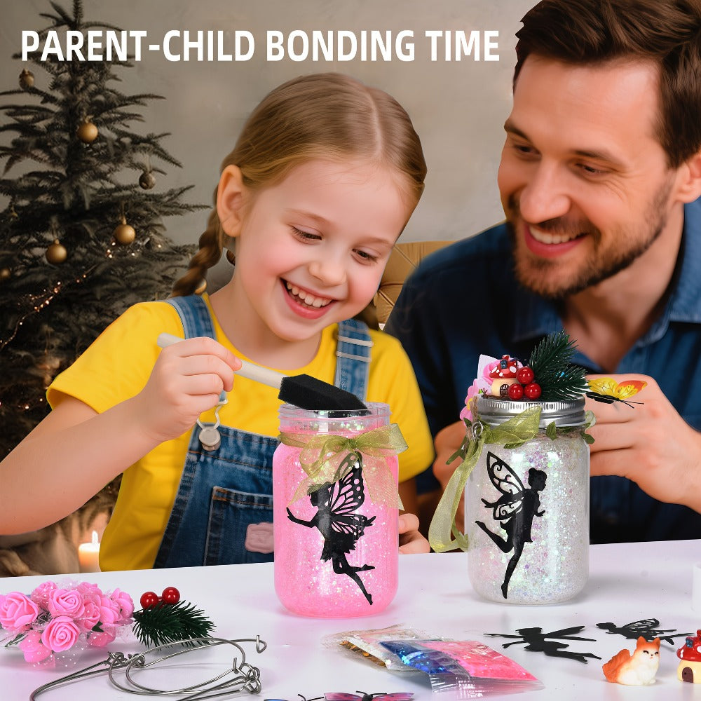 Fairy Lantern DIY Craft Kit for Girls Ages 6+ – Color Changing LED Mason Jar Night Light with Remote Control, Arts & Crafts Activity Set, Birthday Christmas Holiday Gift for Kids